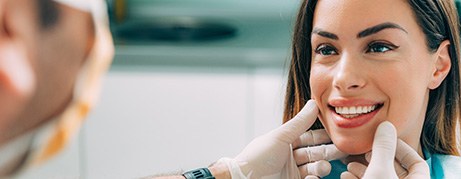 Woman smiling at the dentist